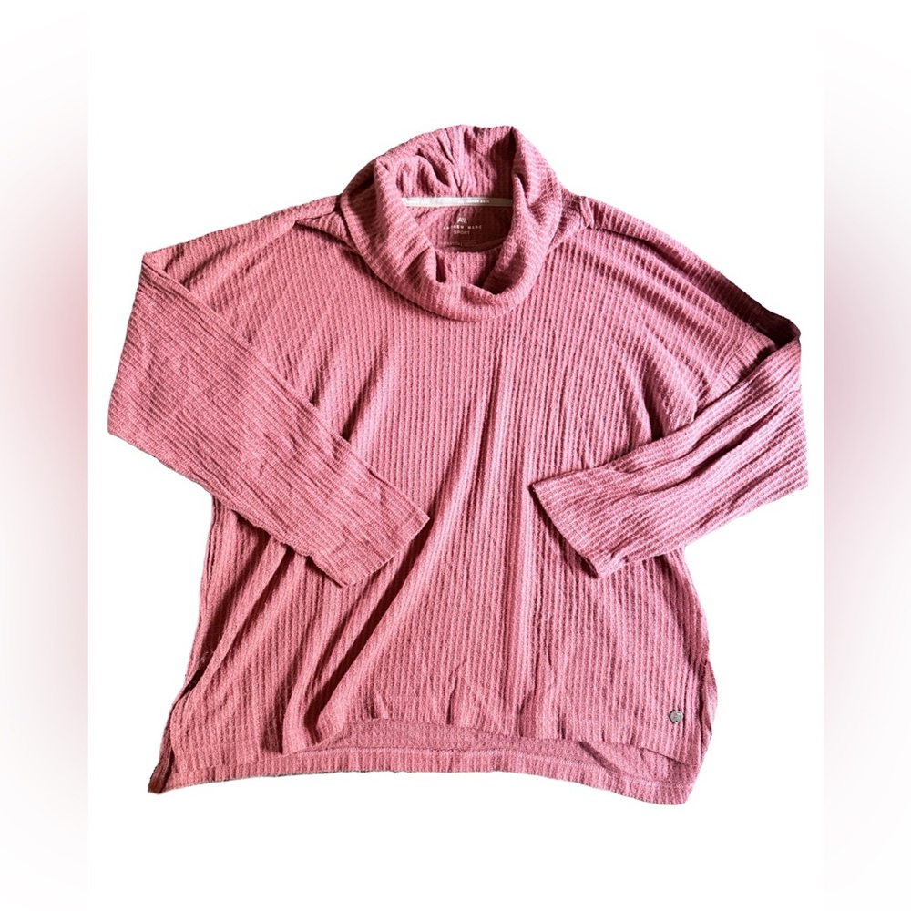 Andrew Marc Women’s Sport Cowl Neck Waffle Knit Top